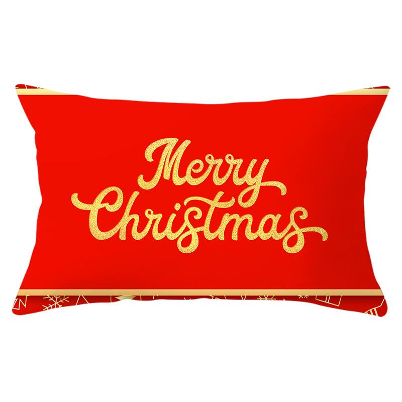 Christmas Simple Print Series Peach Skin Waist Pillowcase Home Sofa Pillowcase Office Pillowcase
