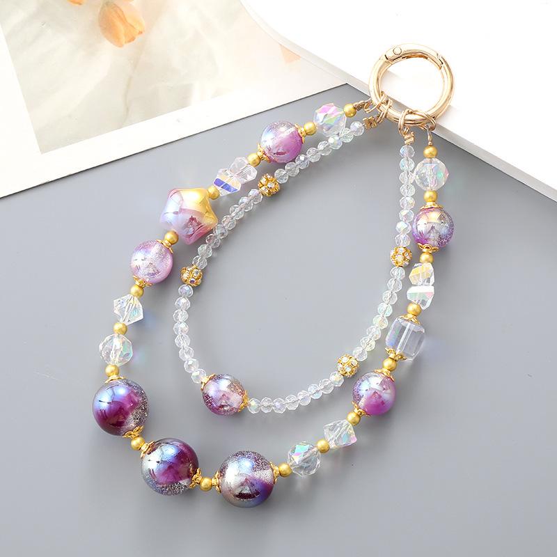 New Pearl Bow Beaded Pendant Phone Case Charm Wrist Strap Lanyard