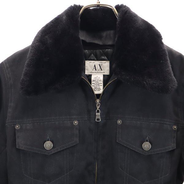 Armani Exchange 90-е Меховой воротник Старая куртка на молнии S Темно-серый Стеганая подкладка Женская Б/У