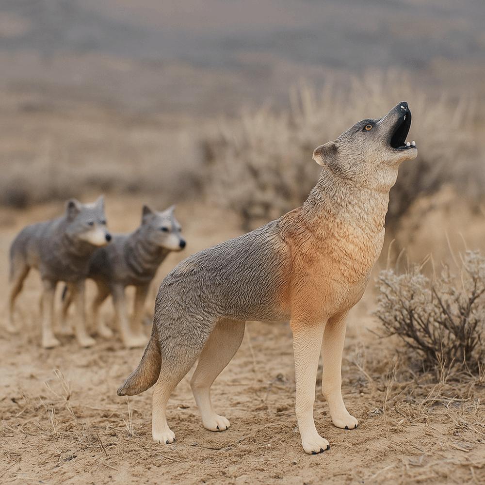 Handmad Simulated Solid Animal Model Shadow Wolf Warcraft Mythical Series Toys  Kids Birthday Gift