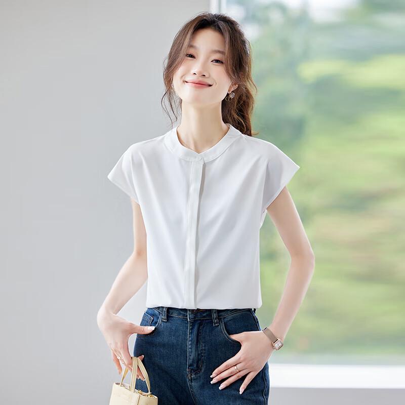 Women's Chiffon Short Sleeve Blouse with Flying Sleeves