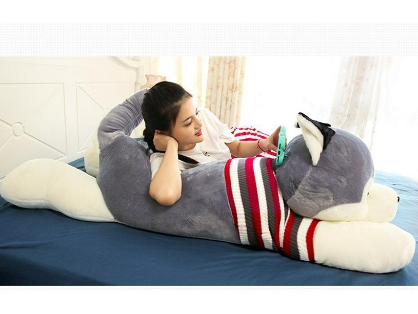 Huge Husky Bear Plush Doll - Cute Ragdoll Stuffed Animal Sleeping Pillow