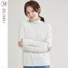 JIUMU Women's Turtleneck Pullover Faux Two-Piece Wool Sweater