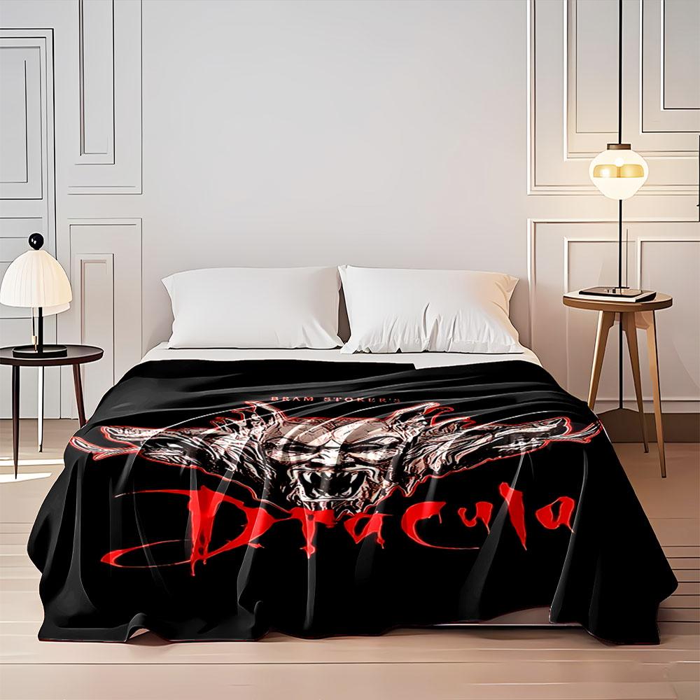 Dracula Gothic Horror Design for All Seasons Blanket Lunch Break Throw Gift