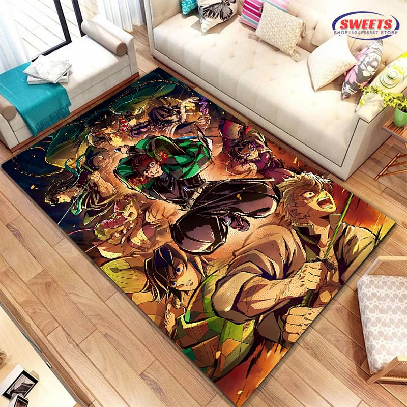New Arrival ! Customized Demon Slayer Carpet, Demon Slayer Nine Hashira Living Room Bedroom Bed Mat, Non-slip Durable Office Rug