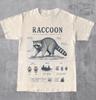 Raccoon Anatomy Illustration T-shirt | Vintage Wildlife Diagram