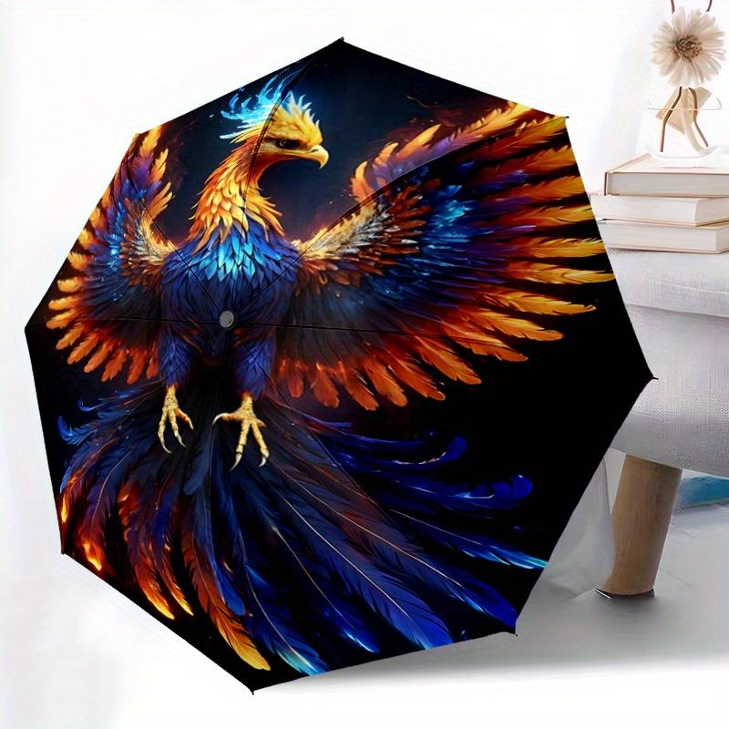 1pc Colorful Bird Durable Cartoon Folding Umbrella,Compact Umbrella for Men and Women, Suitable for Travel or Daily Use.A002