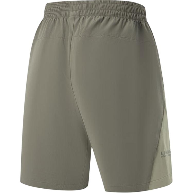 Li Ning Sport Simple Solid Color Elastic Color Block Casual Shorts Men shorts Light-Green AKSV087-4