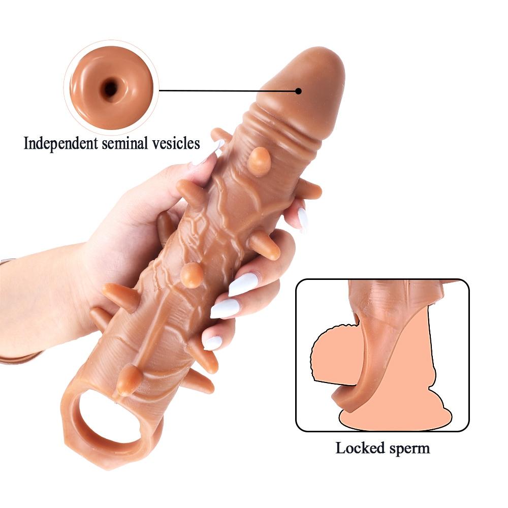MoDi Men Large Penis Extender Sleeve Reusable Penis Delay Sleeve Dick for Male Dildo Enlargers Sex Toys