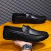 Dress Trend Autumn Lightweight Men's Loafers Doudou Shoes Simple Korean Version Non-slip Men's Shoes Small Leather Shoes Thick-soled Breathable