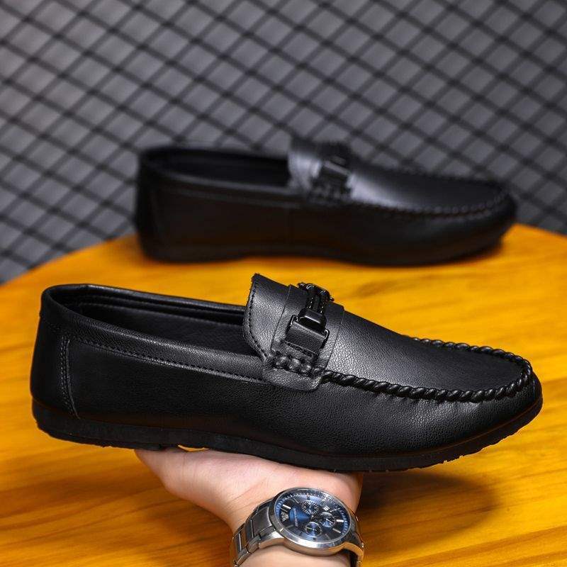 Dress Trend Autumn Lightweight Men's Loafers Doudou Shoes Simple Korean Version Non-slip Men's Shoes Small Leather Shoes Thick-soled Breathable