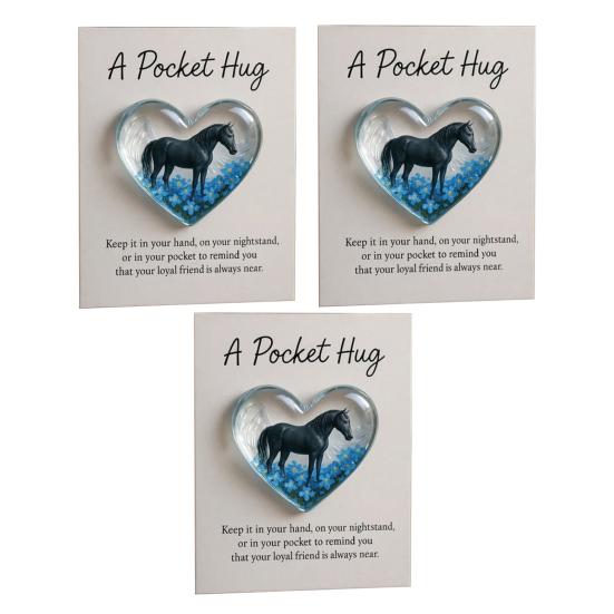 1/2/3Pcs Pocket Hug Pendant Heart Shape Horse Pattern Acrylic Christmas Hanging Ornament Home Party Festival DIY Gift