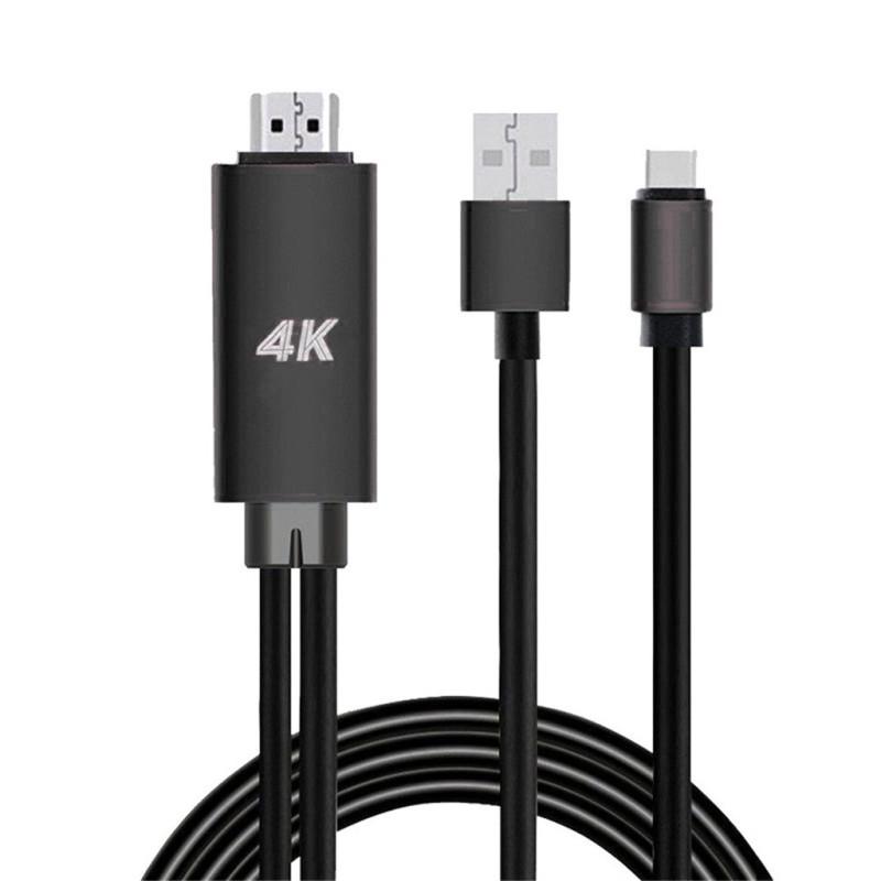 

Кабель Type-C к HDMI 4K HDTV TV Цифровой AV-адаптер Аудио-видео конвертер для Samsung Note чёрный