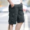 Men's OutdoorLoose Casual Pants Multi-Pocket Solid Color Cargo Shorts