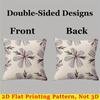 Ink Daisy Square Jacquard Pillow Cover for Sofa Office Waist Cushion Cover Home Decorative Pillowcase