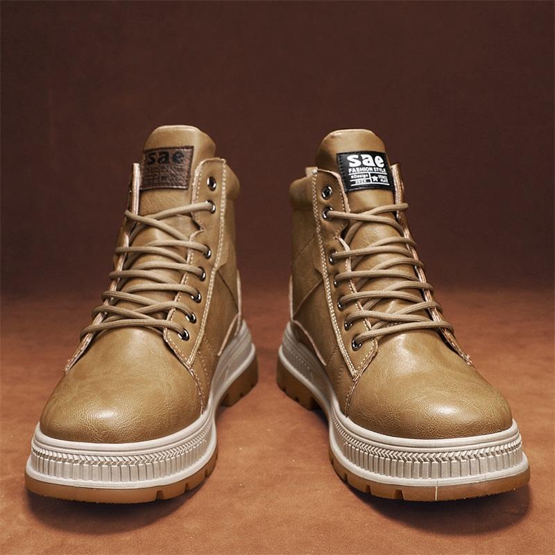 Herren Outdoor-Stiefel High Top Lässig Rutschfest Langlebig Werkzeugstiefel Bequem Trendig Vielseitig Männliches Wander-Schuhwerk