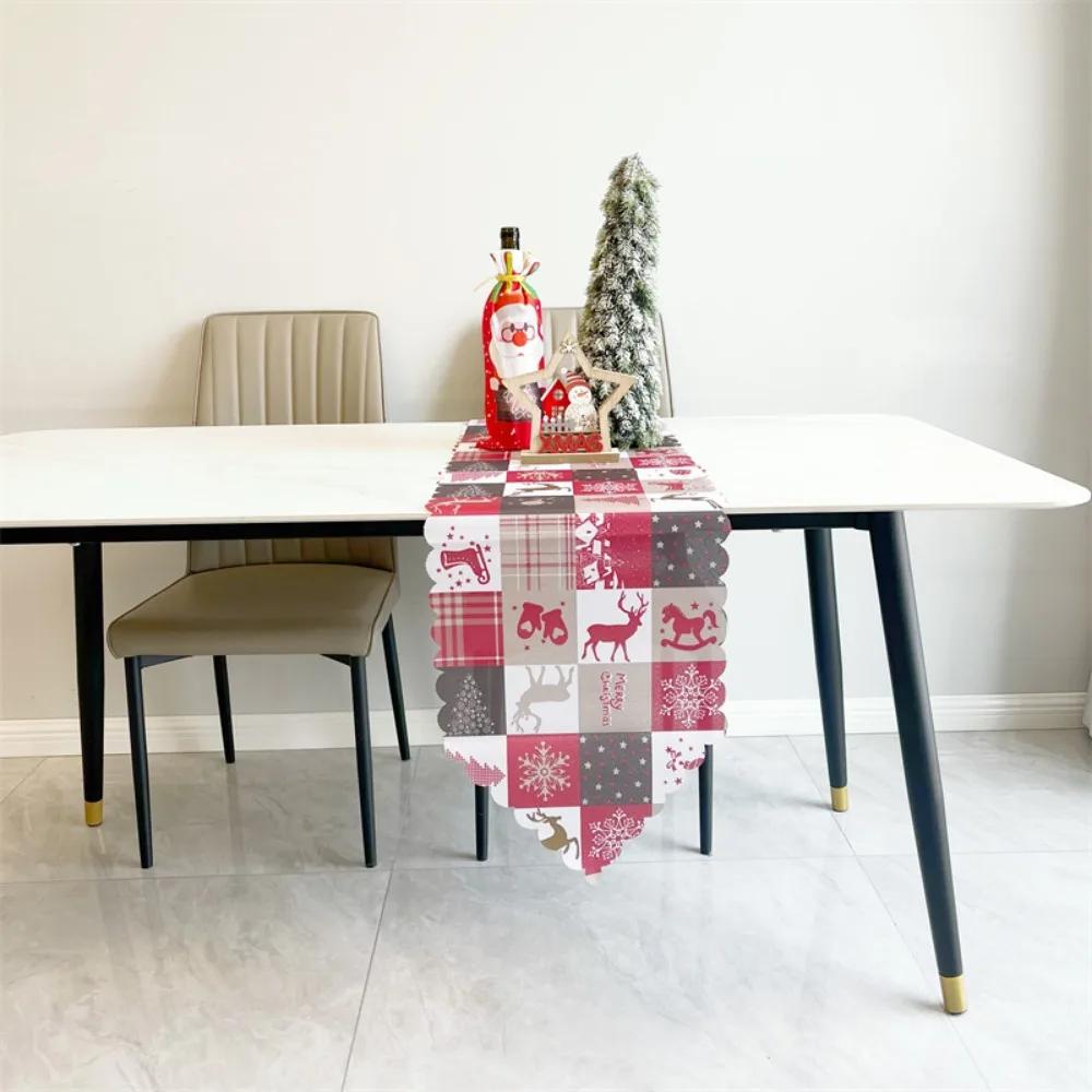Christmas Table Runner Christmas Polyester Printed Tablecloth Decorative Table Napkin