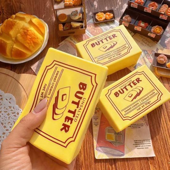 1/2/3Pcs Squeeze Toy Butter Block Slow Rising Stress Relief Toy PU Material Soft Squeeze Toy Desktop Decoration Fun Fidget Gift