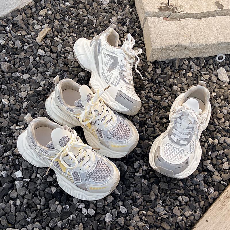 Retro women's high summer versatile mesh breathable platform casual sneakers