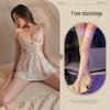 Seductive Mesh Lingerie: Sheer Temptation Suspender Nightdress