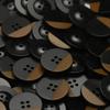 5Pcs 5Pcs Black Coffee Double Color Four-Eye Coat Sweater Buttons Double-Sided Nylon Coat Women'S Trench Coat Suit Decorative Buttons