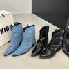 Fashion Fashion Trend Coarse Heel Pointed Head Leg Boots for Women 2025 New Style Autumn Comfortable Elegant Non Slip Casual Short Boots