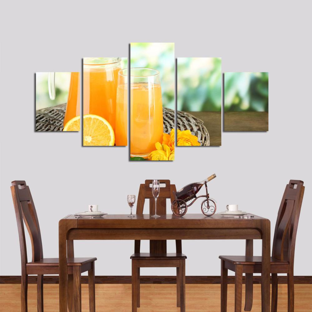

Модульная картина HD принты холст картина фруктовый сок 5 шт. ресторан Cuadros современное украшение дома настенное искусство художественный постер 20x35cm*2 20x45cm*2 20x55cm*1