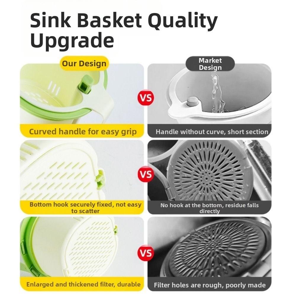 Beznástrojový kuchyňský filtr na odpadky Odnímatelný separátor zbytků jídla Kuchyňské doplňky