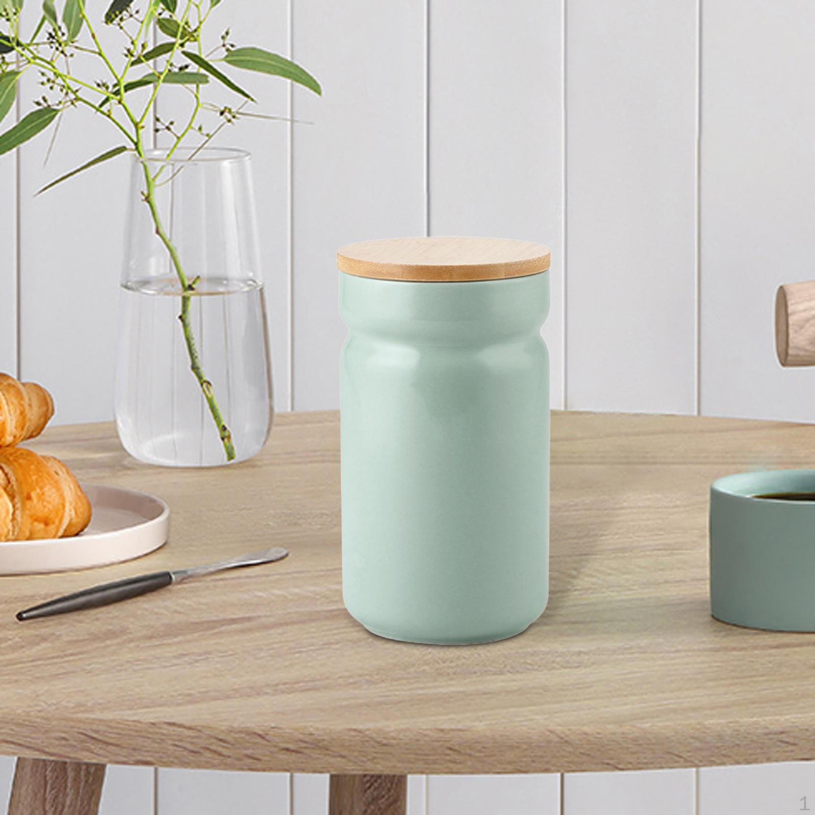 

Керамическая кофейная банка кухонный контейнер чай еда хранение для конфет сахар хлопья green 1100ml