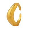 European Retro 18K Gold Titanium Open Ring for Women - Elegant and Colorfast.