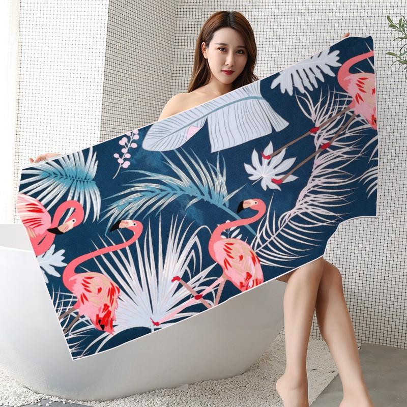 Ultrafine Microfiber Beach Towel Large Size Quick Dry Absorbent Digital Print Swim Cover Up Sun Protection Women Men Kids Pool Travel