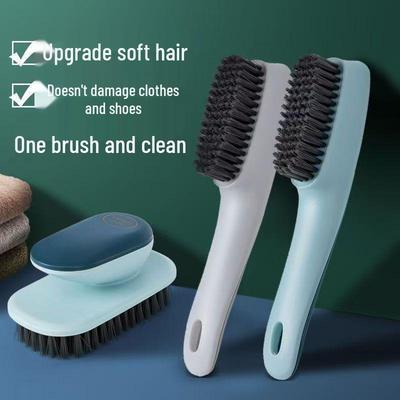 Multifunctional Long-Handle Shoe & Clothes Cleaning Brush with Soft & Hard Bristles