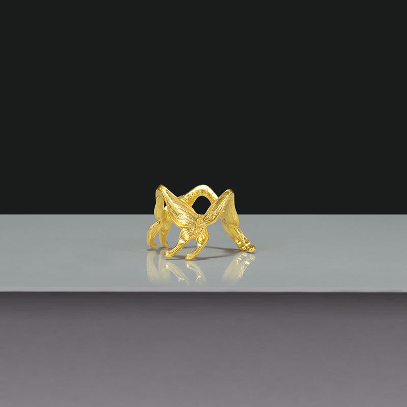 Butterfly Style Metal Base Crystal Ball and Raw Stone Display Stand