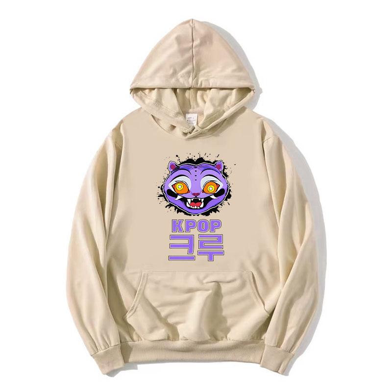 KPop Demon Hunters Hoodies Saja Boys Derpy Tiger Sweatshirt Long Sleeve Fashion Film Print Pullovers Streetwear Autumn Women Top