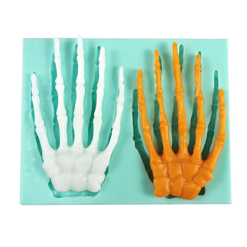 1PC Schädel Hand Halloween Silikon Form Fondant Kuchen Dekorieren Werkzeuge Schokolade Candy Gumpaste Formen