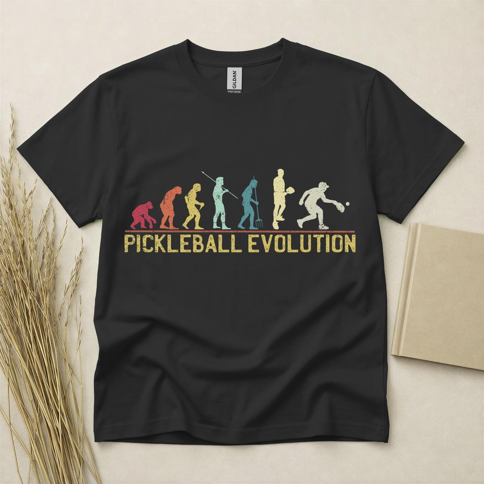 Pickleball Evolution T Shirt Funny Pickleball Gift Sports Tee Gildan Cotton Top S разноцветный