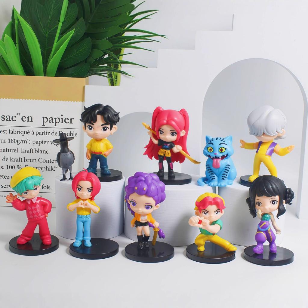 10pcs/set Anime Girl Group Q Version Kawaii Action Figure PVC Model Statue Toys Doll Desk Decor Collectible Gifts