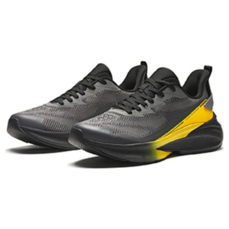 Anta Cushioning, Wear Resistant Low top Running Shoes Men's Black Gray Yellow 112415522-7