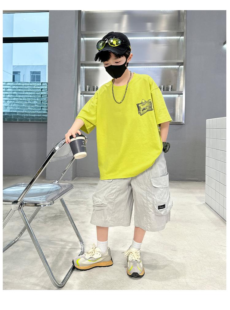 Boys' Short sleeved Set Summer Thin Edition 2026 New Children's Clothing Rascal and Handsome Casual Sportswear Boys' Summer Fashion