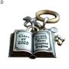 Keychain Graduation Gift 2025 Class Souvenir Stainless Steel Book Design Graduation Keyring Graduation Celebration Accessory