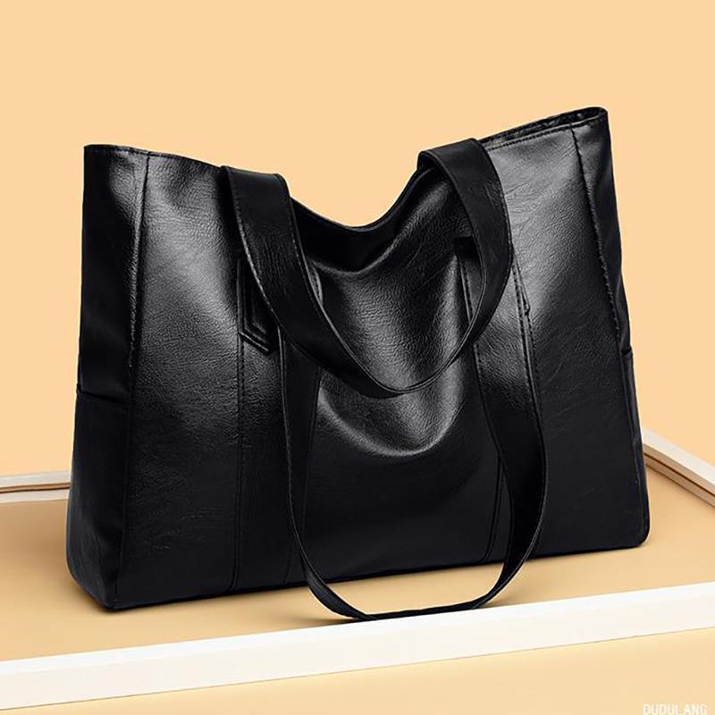 Retro Tragetasche aus weichem Leder Neue PU Handtasche mit hoher Kapazität für Pendler Europäischer und amerikanischer Trend Einfache und vielseitige Mode-Schultertasche