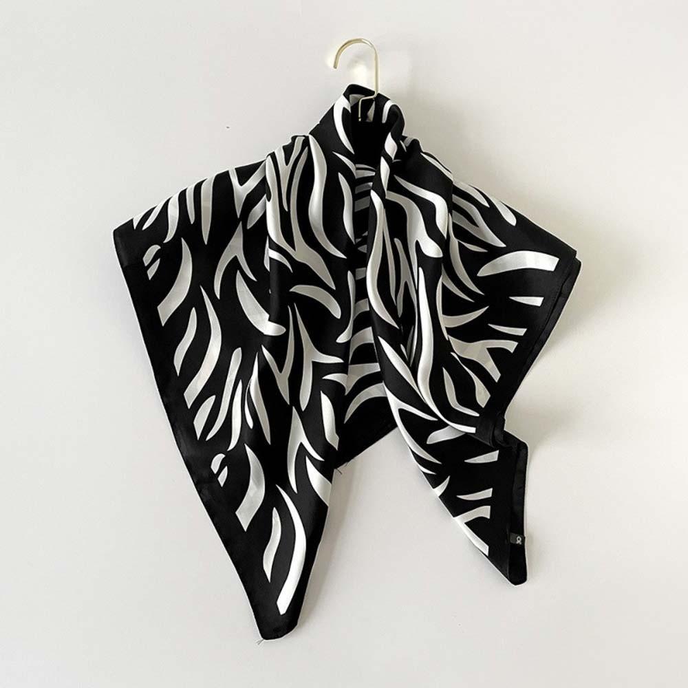 Patterned Shawl Stripes Square Headscarf Lightweight Printed Silk Scarf 90 CM Square Scarf  Beach
