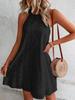 Women's Floral Lace Solid Sleeveless Buttoned V-Neck Dress - Summer New Arrivals