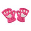 14Colors Girl Winter Warm Fluffy Plush Gloves Fingerless Bear Cat Paw