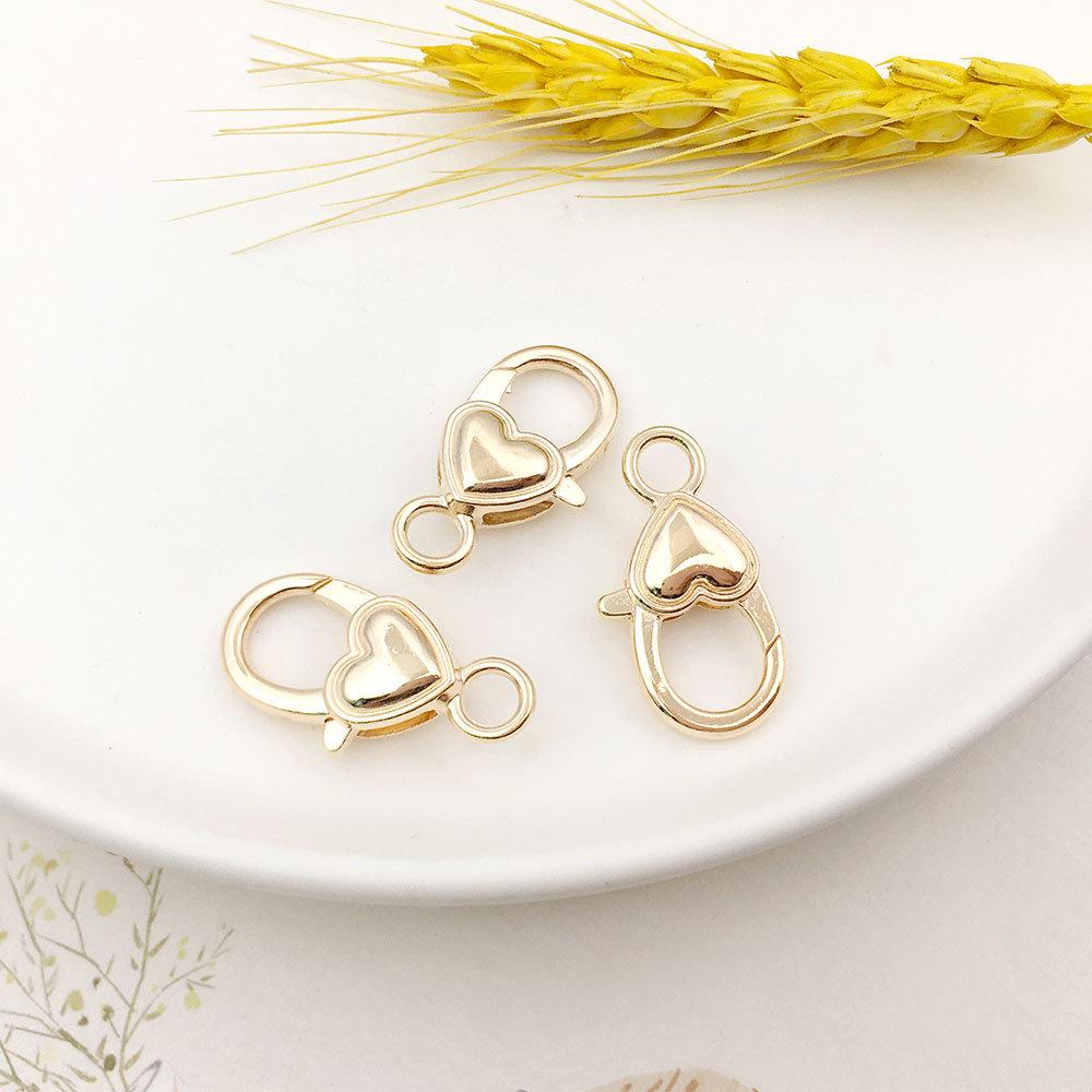 Heart-Shaped Zinc Alloy Lobster Clasp Keychain Accessories