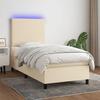 Sommier à lattes avec matelas - Maison Exclusive - Crème - 90x190 cm - LED colorée - Tête de lit réglable