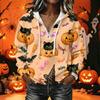 Women's Long Sleeve Pullover Hoodie with Halloween Print