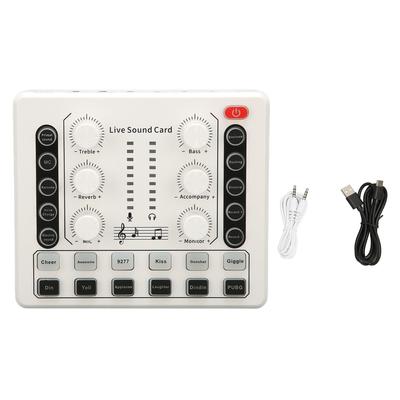 Live Sound Card Multiple Sound Effects Voice Changing Mini Sound Mixer Board for Live Streaming