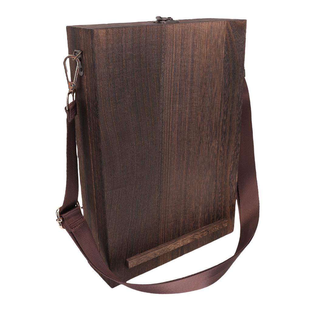 Writers Messenger Wood Box Multifunctional Wooden Handmade Postman Bag Portable Artist Tool Bag Painting Brush Tool