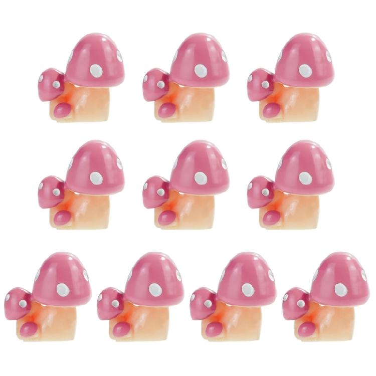 10Pcs Resin Mushrooms for Garden and Home Decoration Ornaments for Cake Decorating Ornaments